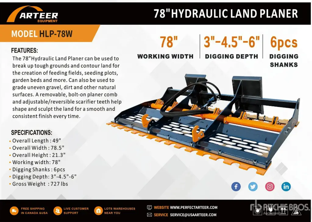 ARTEER HLP-78W HYD SKID STEER LANDPLANE 