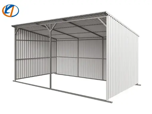 KJ GALVANIZED STEEL 12' X 25' ANIMAL RUN-N SHED 