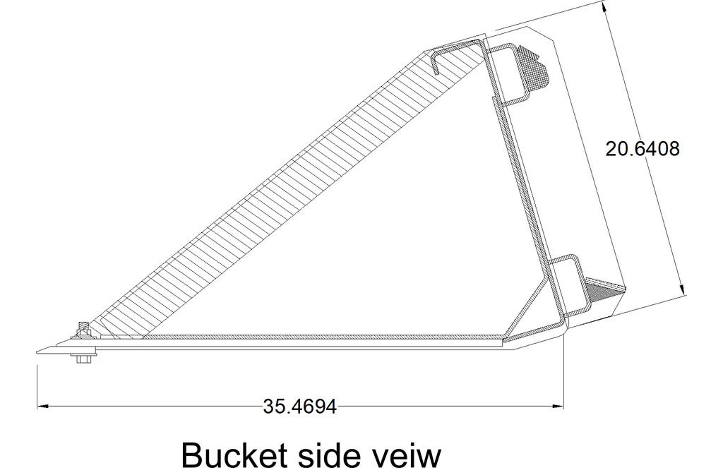 KC 72" SSQA BUCKET WELDED EDGE